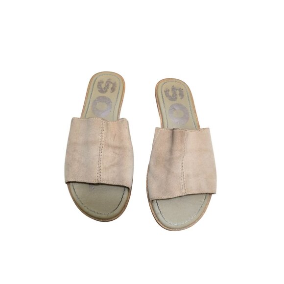 Sorel Women's Tan Suede Slide Sandals Slip-On Casual Flat Size 8.5 - Picture 1 of 8